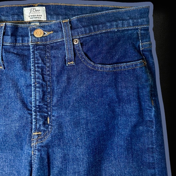 J. Crew ‘9” High-Rise Toothpick Skinny Jeans’ in “Classic Rinse” Wash Size 30 - Picture 6 of 14